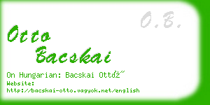 otto bacskai business card